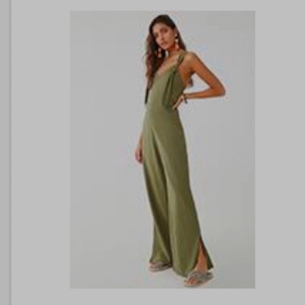 Emory Park Army Green Jumpsuit with Tie Straps Forever 21
